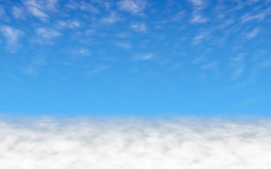 Obraz premium Blue sky background with white clouds. Cumulus white clouds in the clear blue sky in the morning. 3D illustration
