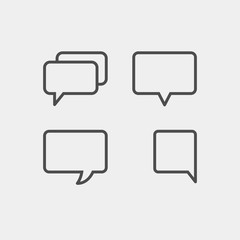 Speech bubbles flat vector icons set. Chat bubbles flat vector icons set