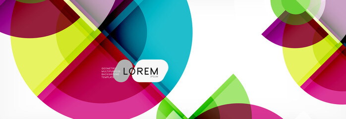 Fototapeta premium Abstract background - multicolored circles, trendy minimal geometric design