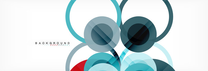 Abstract colorful geometric composition - multicolored circle background
