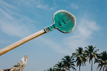 Fototapeta premium fishing boat paddle in India
