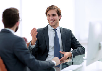 business partners discuss business issues