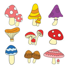 mushroom vector collection design