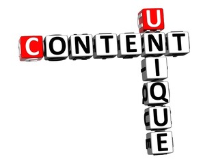 3D Rendering Crossword Unique Content over white background.