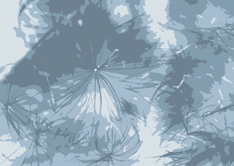 Fototapeta premium Background of a thistledown, gray. Vector illustration