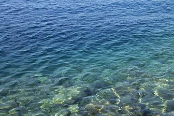 Fototapeta na wymiar Clear blue ocean background