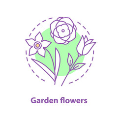 Garden flowers concept icon