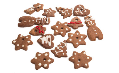 ginger christmas cookies isolated