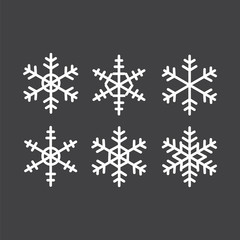 Naklejka na ściany i meble Set of vector snowflakes. Colorful vector snowflakes icons of collection isolated