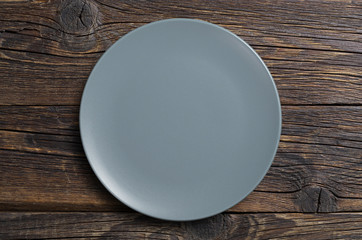 Gray plate on table