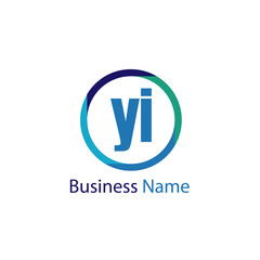 Initial Letter YI Logo Template Design
