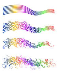 Abstract multicolored strips with deformation