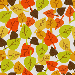 Seamless pattern with colorful autumn leaves. Vector illustration