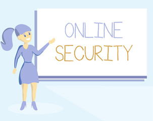 Word writing text Online Security. Business concept for rules to protect against attacks over the Internet.