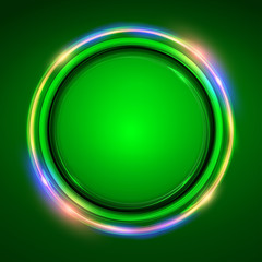 Neon round frame .Abstract Background with Led Light Effect