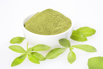 Natural sweetener in powder from stevia plant