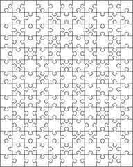 Vector illustration of white puzzle, separate pieces - obrazy, fototapety, plakaty