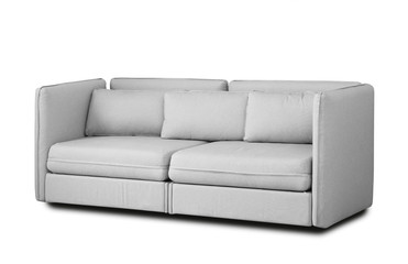 Naklejka premium Comfortable sofa on white background. Furniture for modern room interior