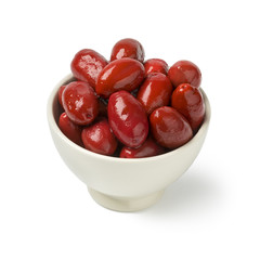 Bowl with red Italan Bella olives