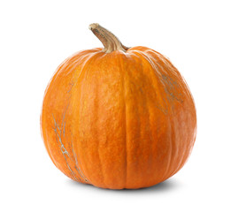 Fresh raw pumpkin isolated on white. Organic plant