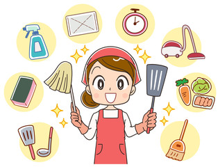 家事のイラスト © よぴんこ（yopinco）