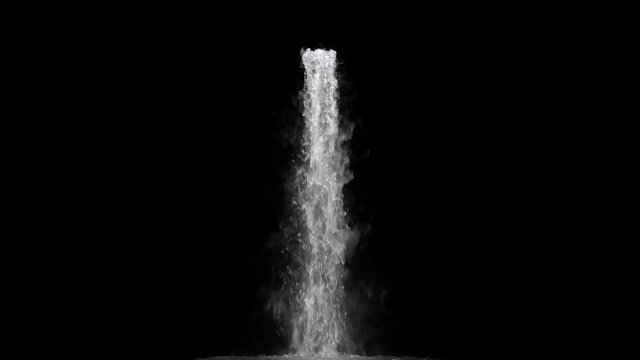 waterfall texture seamless loop, 4k, isolated on black with alpha and separate foam layer