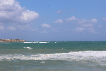 storm waves on the beach