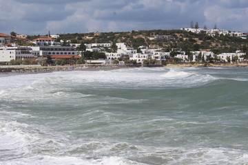 storm waves on the beach