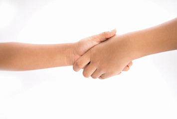 The two hands are showing a gesture to strengthen the relationsh