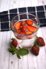 Strawberries infused water