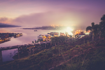 Mon village with mist