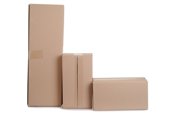 row of cardboard boxes