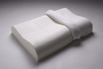 Orthopedic pillow, memory foam, Natural latex pillow on white background