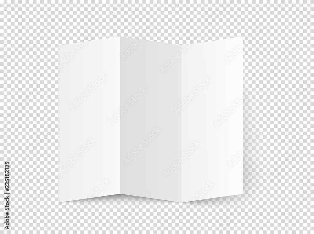Poster White blank booklet vector mockup. Vector object isolated on transparent background