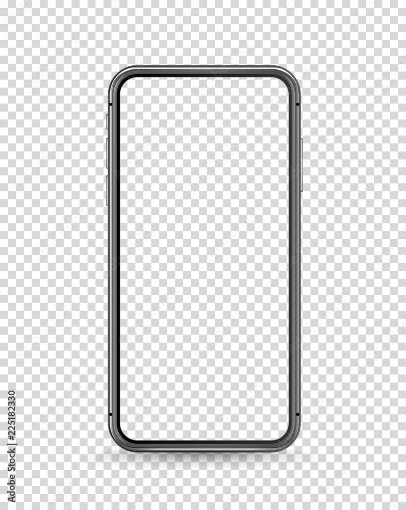 Poster Modern smartphone vector mockup. Vector object isolated on transparent background