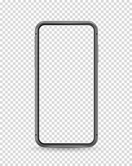 Modern smartphone vector mockup. Vector object isolated on transparent background