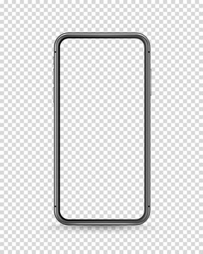 Modern smartphone vector mockup. Vector object isolated on transparent background