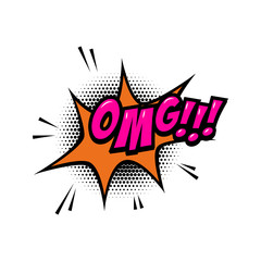 OMG!!! Comic style phrase with speech bubble.