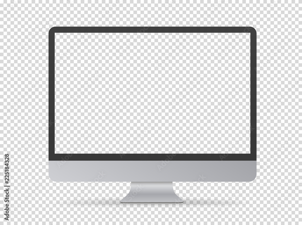 Fototapete modern computer monitor vector mockup. vector object isolated on transparent background