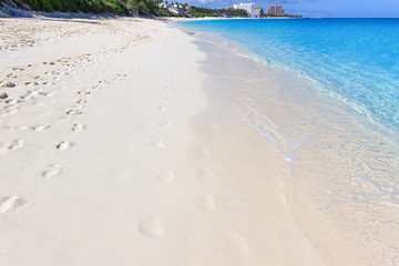 turquise water of caribbean sea in Nassau, Bahamas
