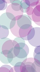 Multicolored translucent circles on a white background. Vertical image orientation. 3D illustration
