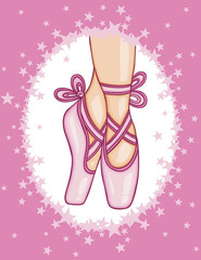 Pink ballerina shoes background
