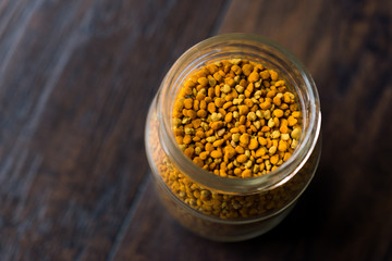 Bee Pollen Seeds in Glass Bowl Jar / Polen