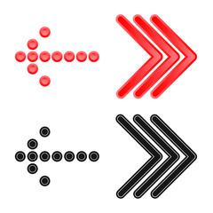Vector illustration of element and arrow icon. Collection of element and direction stock symbol for web.