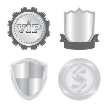 Vector design of emblem and badge symbol. Set of emblem and sticker stock vector illustration.