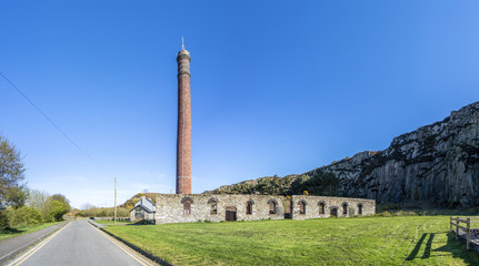 Fototapeta premium Chimney at Breakwater Country Park on Anglesey in Wales - United Kingdom