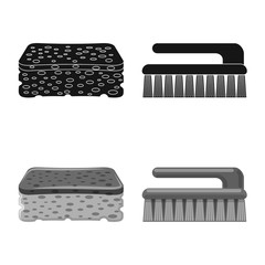 Vector design of cleaning and service icon. Set of cleaning and household vector icon for stock.