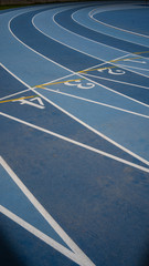 High Angle View Of Numbers On Running Track