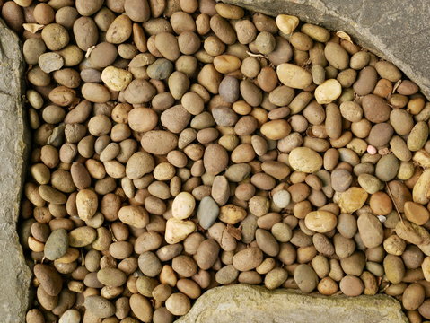 background of stones,pebble texture in garden
