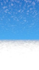 Blue sky background with white clouds. Cumulus white clouds in the clear blue sky in the morning. 3D illustration